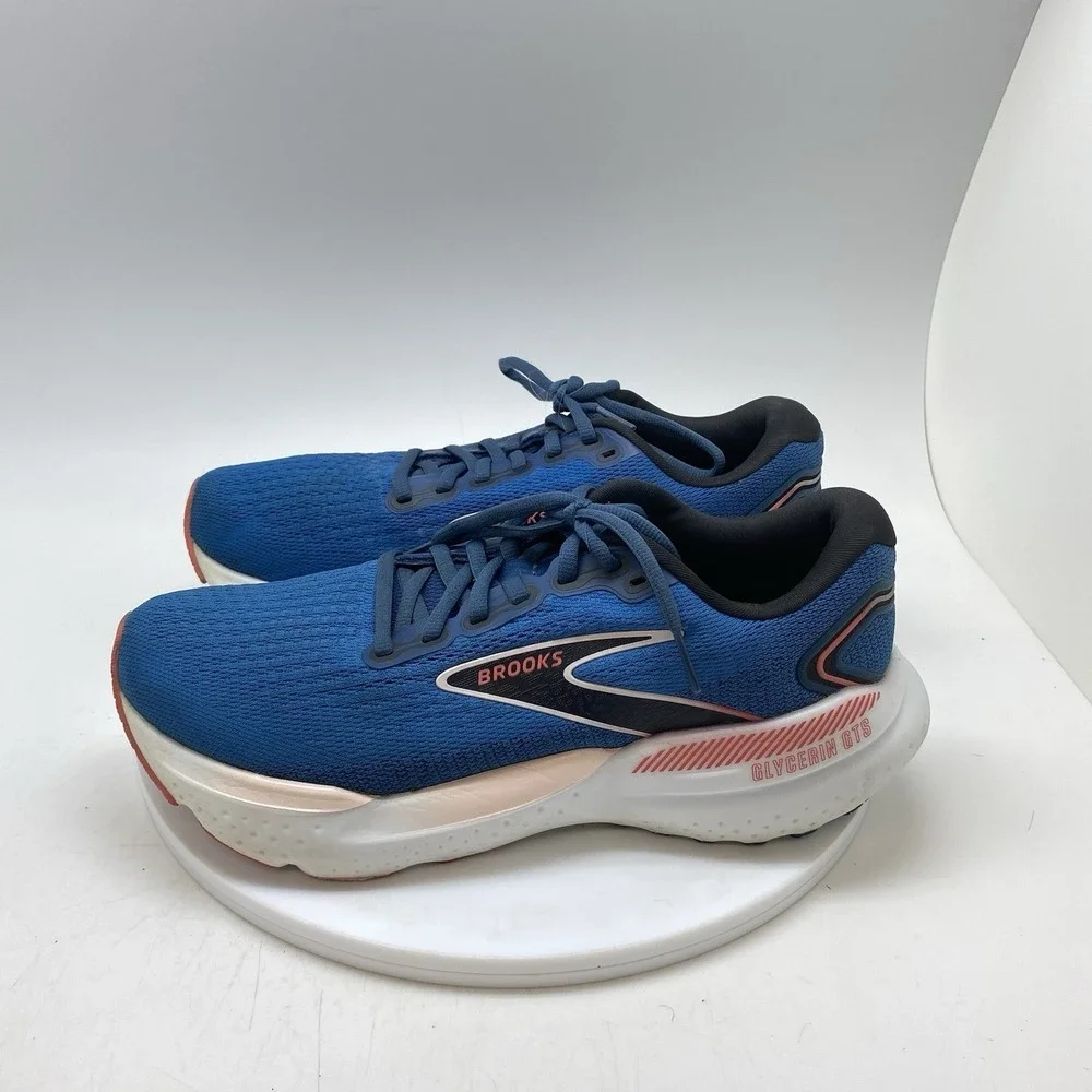 Brooks Glycerin GTS 21 Womens 9 B Blue 1204091B496 Athletic Gym Shoes Sneakers